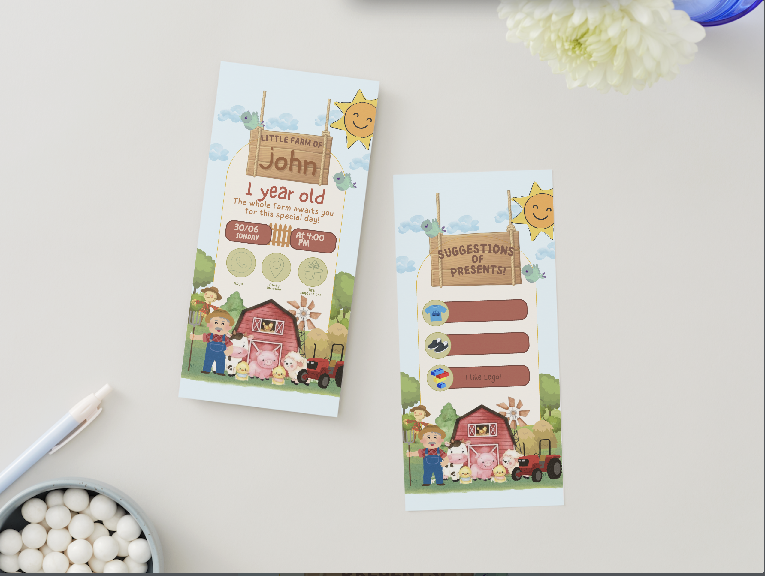 invito interattivo little farm boy